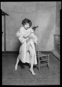 Nancy Carroll with gun, Music Box Theater, Southern California