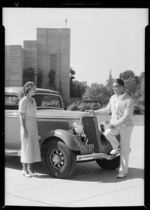 Tire publicity with Homer Griffith, Southern California, 1934