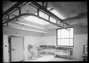 Meat racks, County Hospital, Los Angeles, CA, 1932