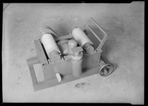 Brick testing machine at 1218 Rio Vista Avenue, Los Angeles, CA, 1932