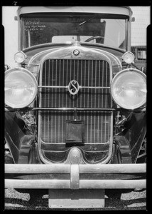 Ford touring car top, La Salle & leather containers for license, order etc., National Auto Top, Southern California, 1930