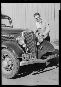 Joe Nikrent testing oils for the Pennzoil laboratories, Southern California, 1934