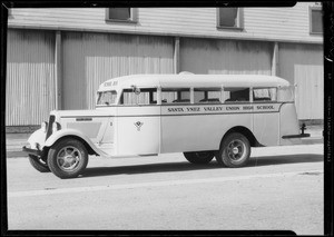 Salinas, Visalia, Santa Ynez, high school buses, Southern California, 1934