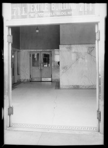 Entrance to textile building, M.J. Connell vs. Blair, File #33PL5699, Southern California, 1935