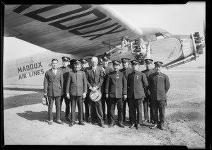 Japanese officers at airport, Southern California, 1928