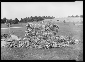 Flowers on grave, Inglewood, CA, 1931