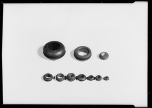 Door bumper, faucet valve, gasket stripping, grommets, stoppers, Southern California, 1933