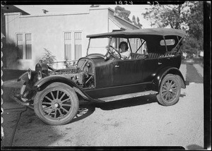 Louise in Studebaker, Southern California, 1924