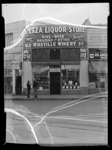 Exterior of Plaza Liquor Store, Southern California, 1935