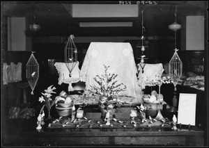 Bird cages made of yarn, Broadway Department Store, Los Angeles, CA, 1925