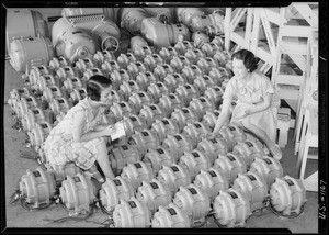 Large order of motors, balance machine, etc., Southern California, 1934