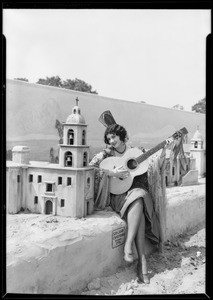 Miss Miller & model missions, Southern California, 1927