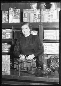 Christmas box wrapping, Southern California, 1933