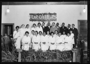 Nurses graduation exercises, Watts 7th Day Adventist Church, Los Angeles, CA, 1929