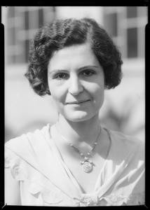 Woman from Riverside, winner of new Ford V8, Southern California, 1934