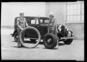 Air wheels at airport, Southern California, 1932