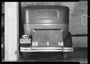 Trunk and trunk rack on Packard sedan, Southern California, 1932