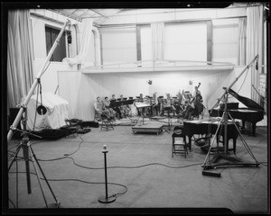 Interiors of sound stage, Southern California, 1935