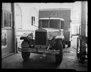 Wilson & Company meat truck, 910 North Vignes Street, Los Angeles, CA, 1940