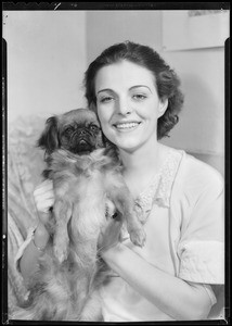 Helen Gahagan & dog, Southern California, 1932