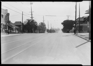 Intersection of South Mott Street and East 4th Street, Los Angeles, CA, 1928