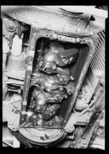 Sludge in motor of old Essex, Union Oil Co., Southern California, 1935