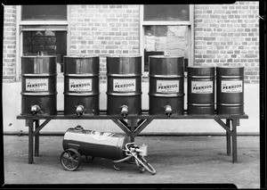 Group of Pennzoil tanks, Southern California, 1930