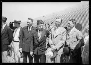 Arrival of Australian fliers at Rogers Airport, Los Angeles, CA, 1928