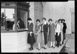 Girls at organ - Polytechnic High School, Southern California, 1925