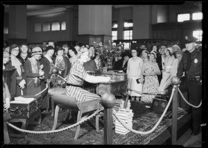 Grand Duchess Maria autographing her book, Southern California, 1932