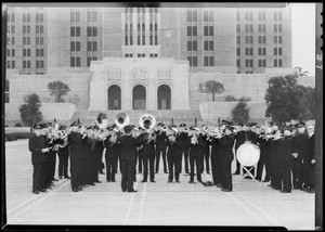 Salvation Army Band at County Hospital on Easter morning, Los Angeles, CA, 1933