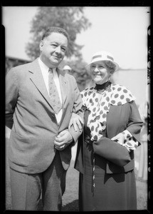 May Robson and opening of new patio, Southern California, 1934