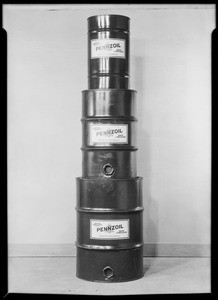 Studio shots, cans, etc., Pennzoil Co., Southern California, 1930