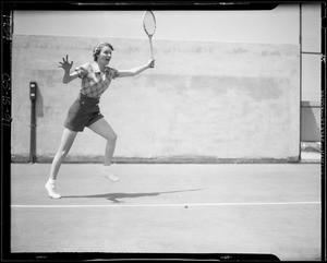 Tennis player, Southern California, 1934