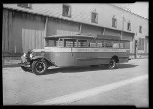 Brawley High School bus, Southern California, 1931