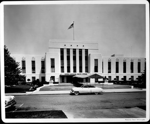 A facade of the Irving Thalberg building at the old MGM Studios, Culver City, CA