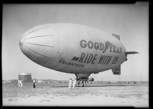 Automobile radio in Goodyear Blimp, Southern California, 1931