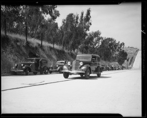 Testing cars for motor knocks, Southern California, 1935