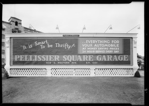 Sign board and service station, 828 South Western Avenue, Los Angeles, CA, 1932