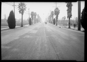 Intersection, East Washington Boulevard and North Holliston Avenue, Pasadena, Ford roadster - J. B. Secrist, assured, Southern California, 1931