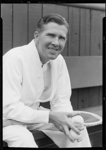 Mr. Curtis, Los Angeles Tennis Club endorses Shell gas, Southern California, 1933