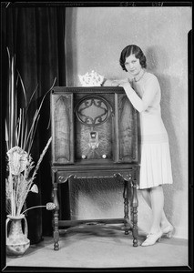 Patricia O'Grady & radio, Southern California, 1929