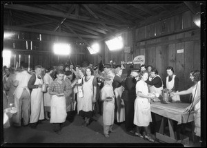 Feeding earthquake victims at Compton, CA, 1933