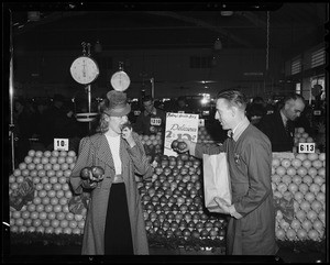 June Storey at Ralphs market, Crenshaw Boulevard, Los Angeles, CA, 1940