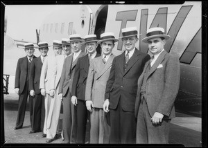 Straw hats at Grand Central Airport, Glendale, CA, 1935