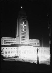 Christmas festival, Los Angeles City Hall steps, Los Angeles, CA, 1930