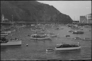 Harbor views, wake of ships, Santa Catalina Island, CA