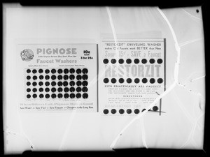 Pignose washers on cards, Southern California, 1935