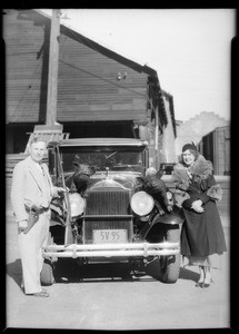 Mr. Moore and wild boars, Southern California, 1932