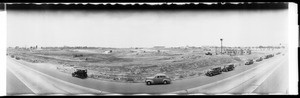 Panorama of vacant lot, Southern California, 1951